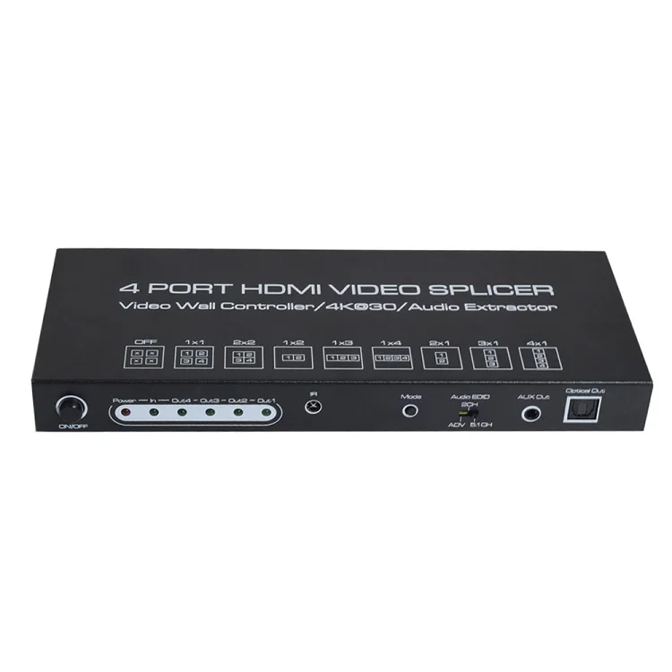 4K 1x2 1x3 1x4 Processor SPDIF 3.5mm Out Audio HDMI Video Splicer Switch IR RS232 2X2 TV Video Wall Controller Splicer splitter