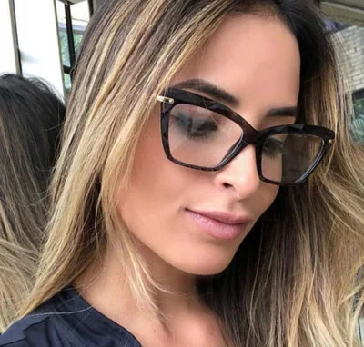 RENNES New vintage fashion design spectacle transparent irregular cut crystal cat eye multicolor metal flat
