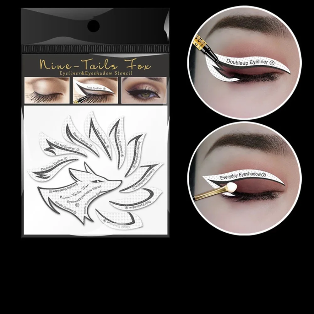 24 Pcs Eyeliner Stencils Eye Makeup Template Stickers Card 12 Styles Non-Woven Eyeliner Eyeshadow 3 Minute Lazy Shaping Tools