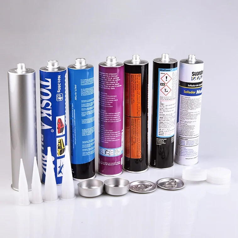 Factory Direct Sale Printed Aluminium Tube 46.8X215mm Aluminum Sealant Cartridge for Construction Adhesive 300 Sealant Cartridge