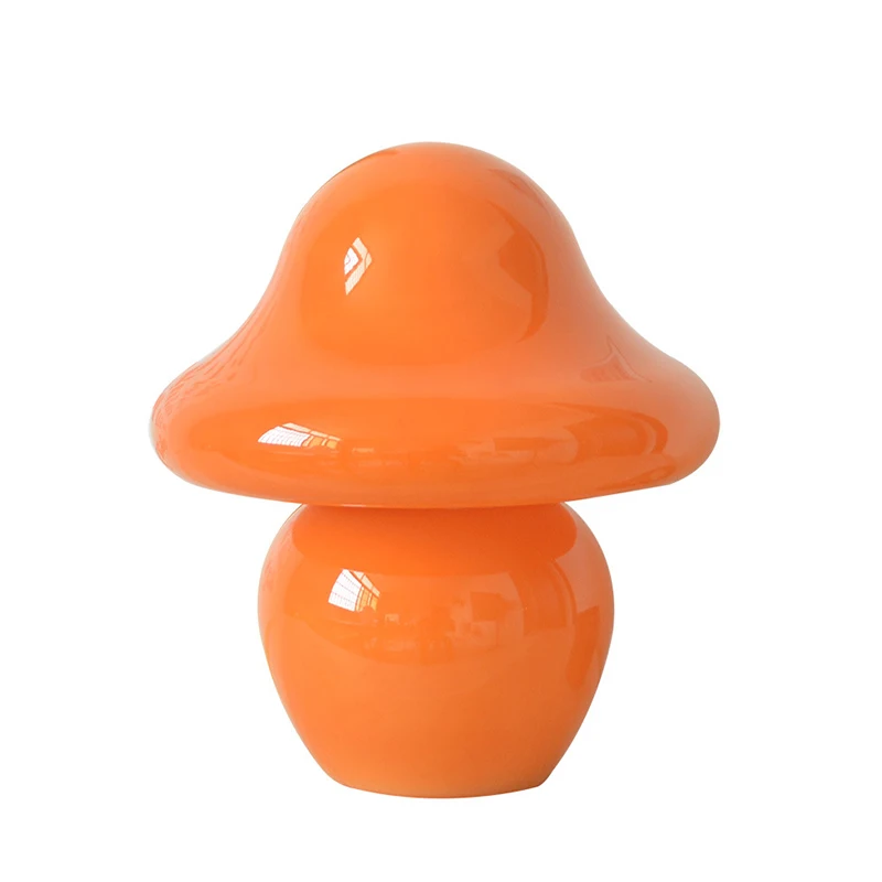 New glass mushroom art table lamp modern painted bedroom hotel bedside table lamp home decor cute gift lamp