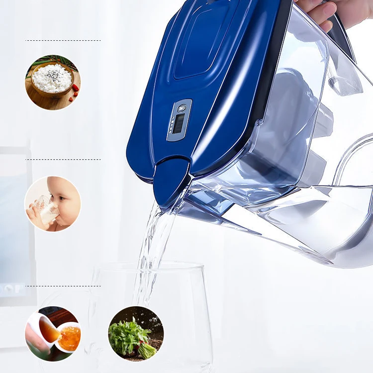 Portable Household Kitchen Pitcher 3.5L Alkaline Water Filter Purifier Pitcher Jug With Carbon Filter