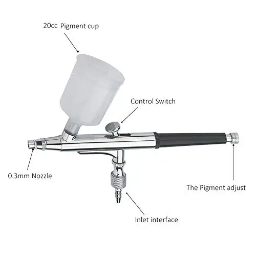 Hot Air brush Machine Kit Dual Action Mini Airbrush for Body Panting Art Nail Model