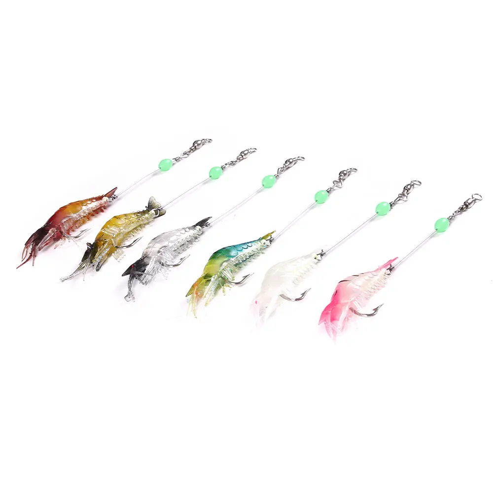 8CM 5.3G soft fishing lure soft shrimp shape Baits luminous Bait Shrimp kit carp squid fishing bait