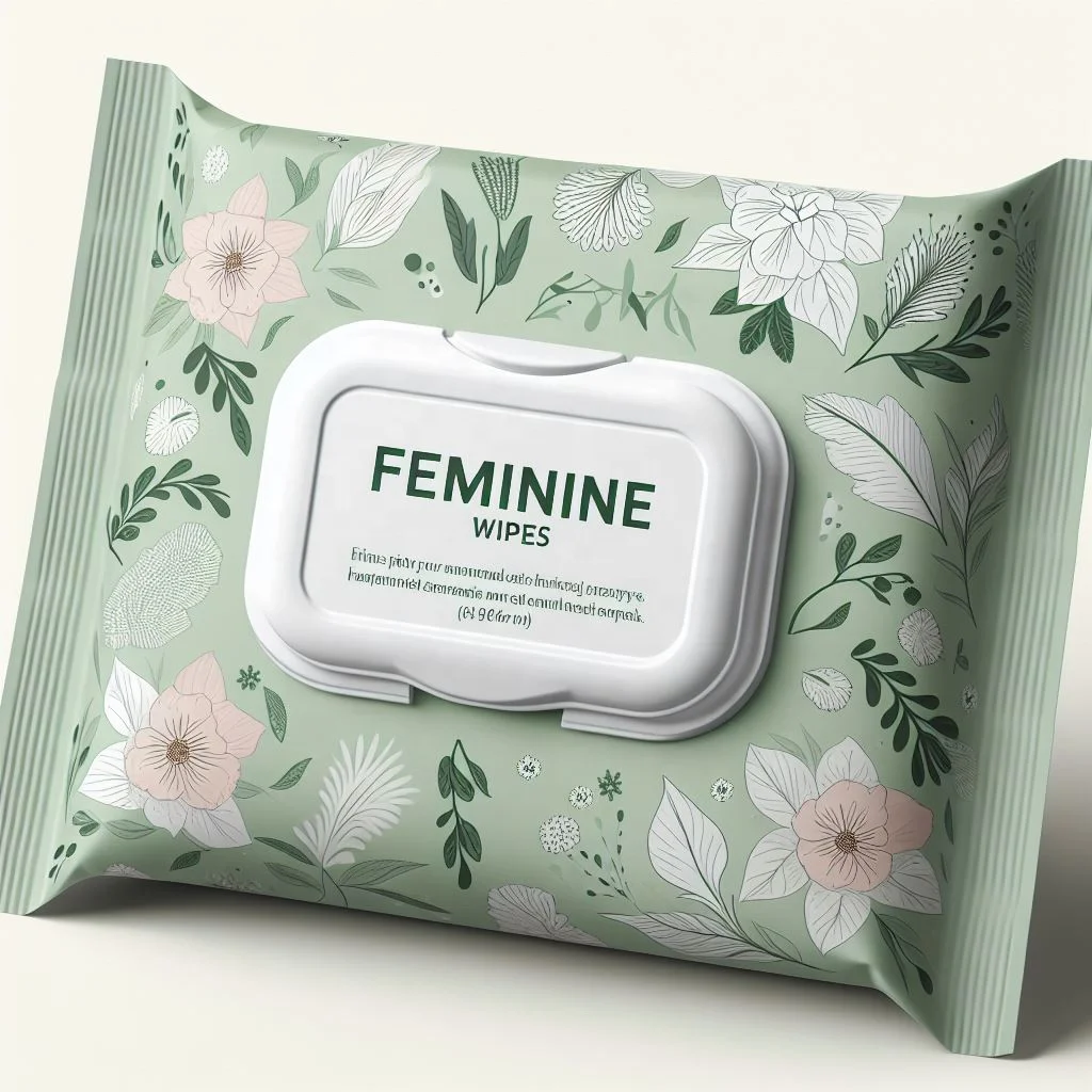 Compostable Biodegradable Unscented Organic Bamboo Flushable Feminine Intimate Hygiene Deodorant Wet Wipes For Women