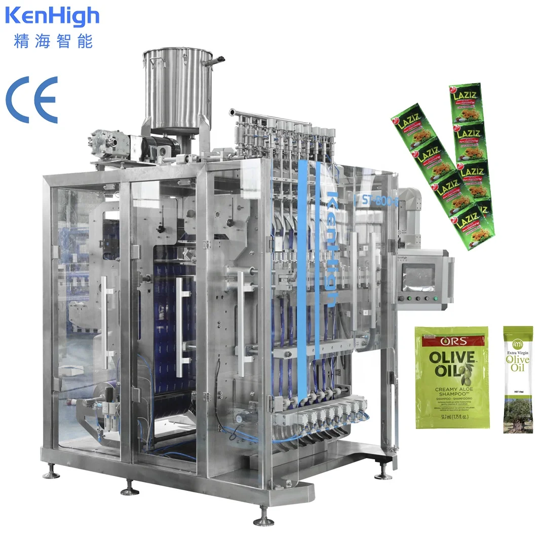 Factory Price 2-100ml Multi-lanes Stick Sachet BBQ Sauce Enzymes Mayonnaise Hand Sanitizier Packaging Machine