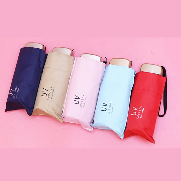 Portable Folded Ultralow-light 5 Folding Umbrella Sunblock UV Mini Pocket Umbrella