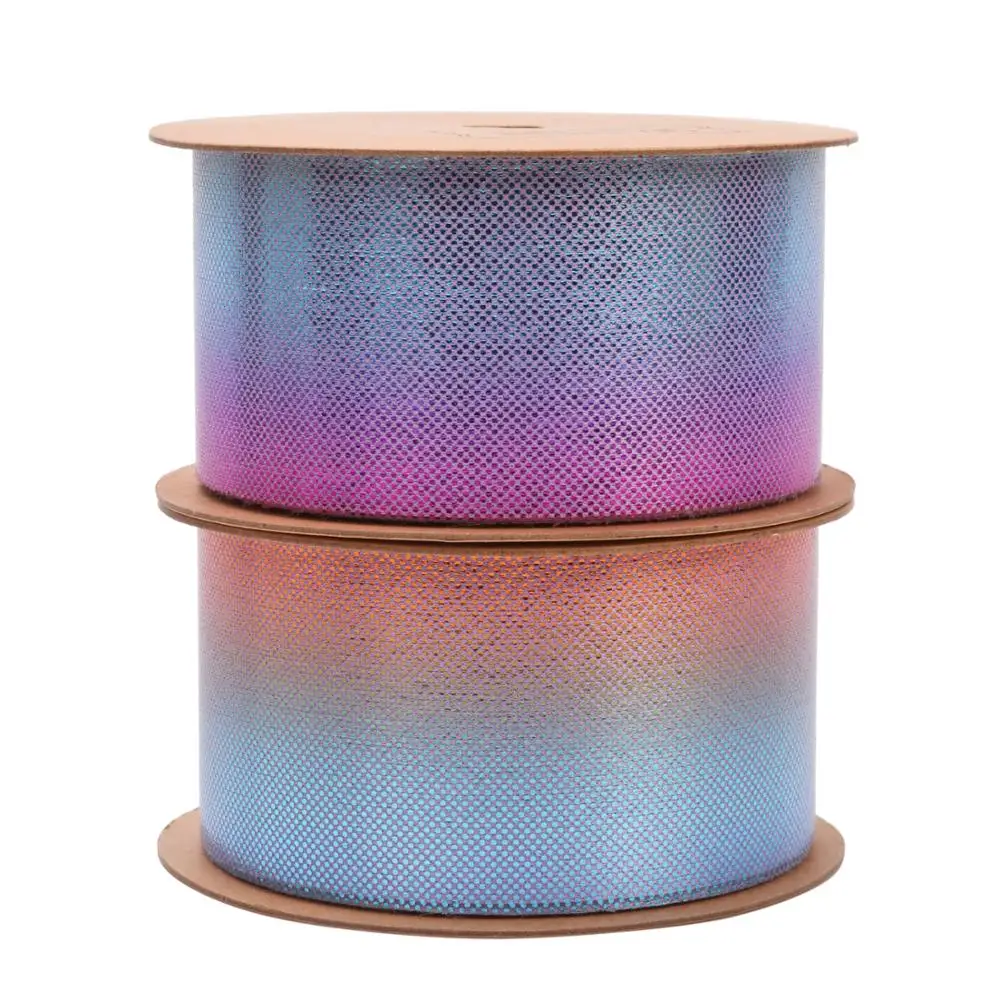 Оптовая продажа, сделай сам, упаковка, 100% Полиэстеровая градиентная лента для украшения