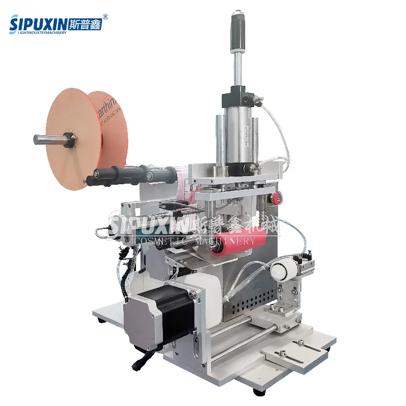 New Design semi-automatic three sides or four sides labeling machine for Square bottle and can