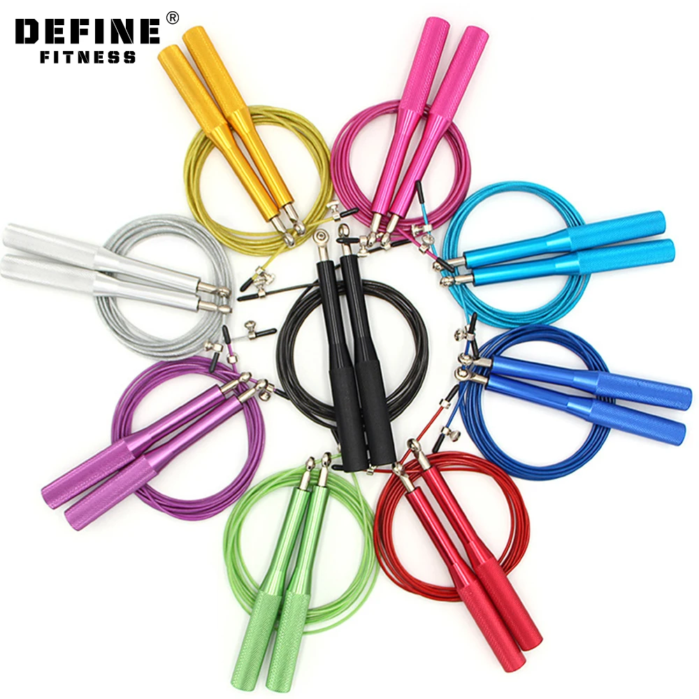 Customized Logo Print Skipping rope steel wire speed aluminum jump rope
