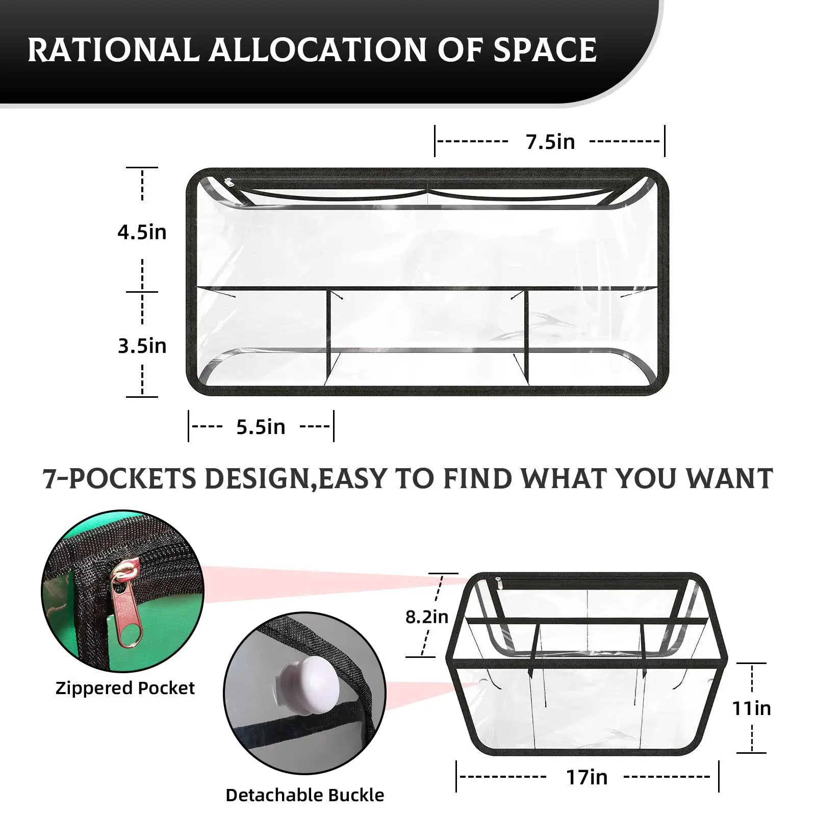 Rubber Beach Bag Organizer Liner Compatible with Bogg Bag Felt Insert Divider Pouch with Zipper for Bogg Bag Accessories,TLX0122