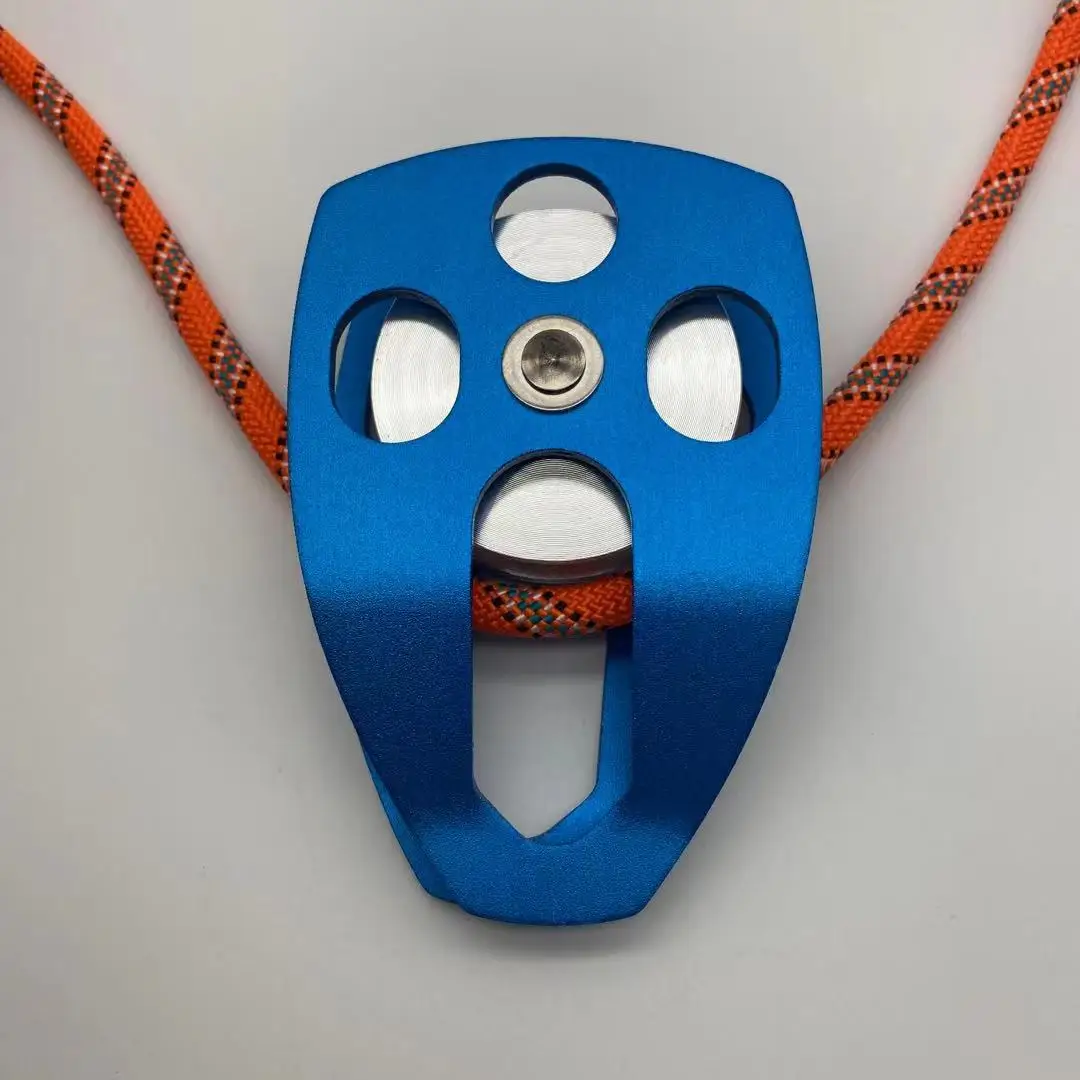 JENSAN Custom Aluminum Single Rescue Pulley for Rescue Industrial 28KN Round BELT Protection Height Work 121mm*83mm Welcom OEM