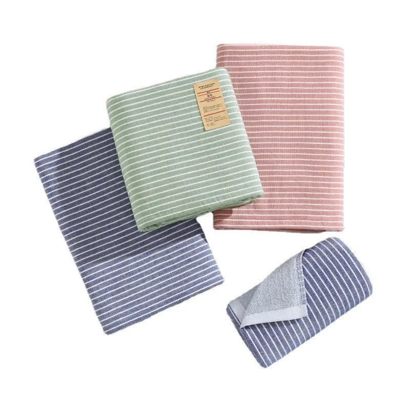 NLAN Ultra Soft Cotton Highly absorbent organic cotton Striped Japanese style terry  gauze baby face towel and bath towel