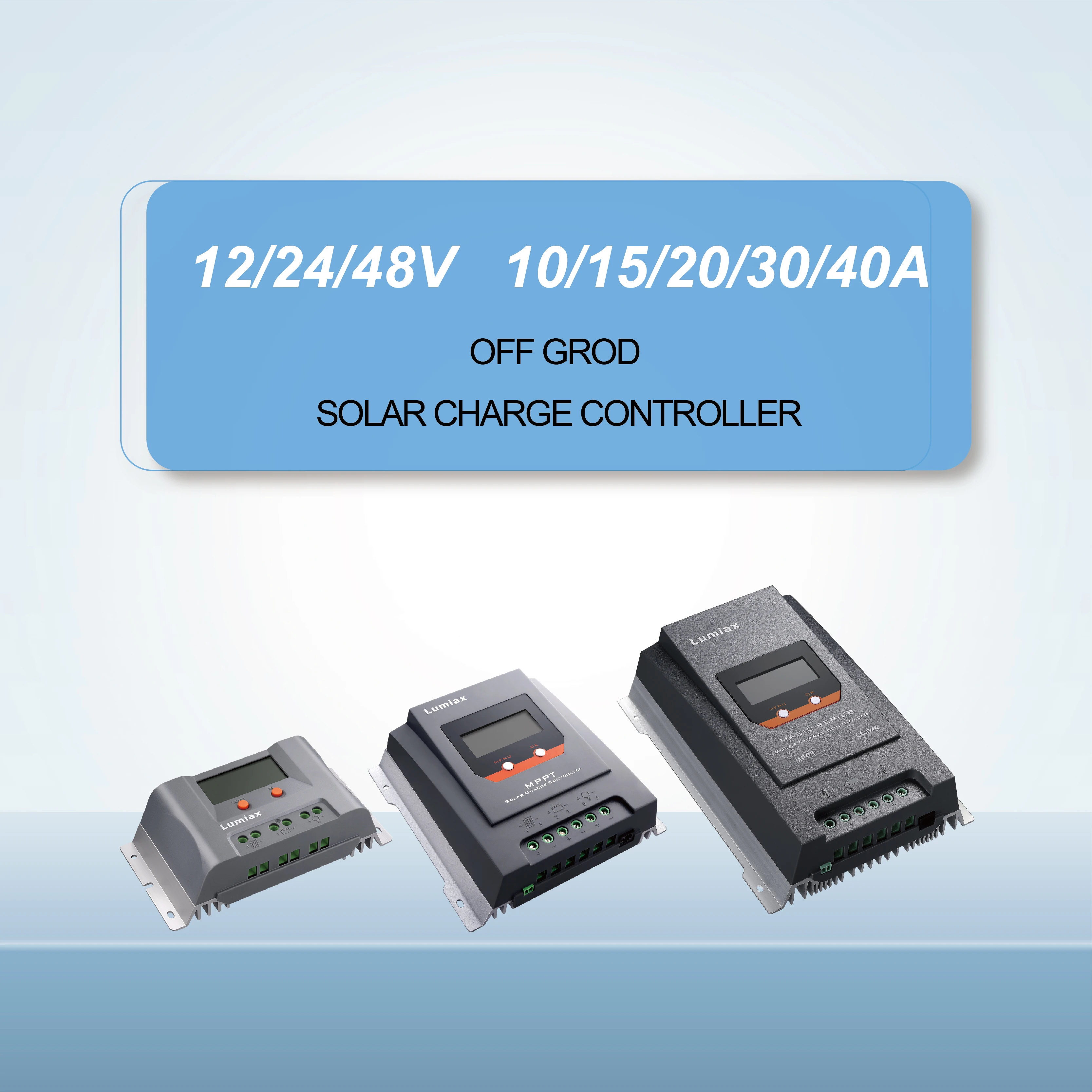 Lumiax MPPT 12V 24V 36V 48V 40A 30A 20A 15A 10A Bluetooth RS485 solar panel  charge controller