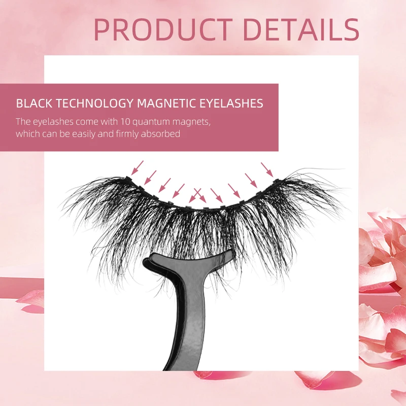 
2021 Newest 10 Magnets 2 Mix Styles Mink Magnetic Eyelashes 