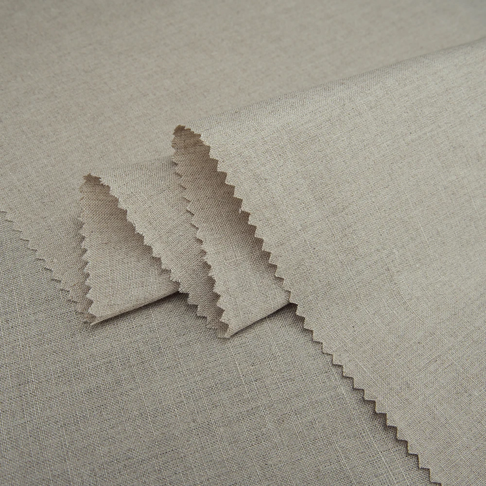 Best Selling 100% Plain Woven Solid Dyed Anti-Static Linen Fabric For Clothing
