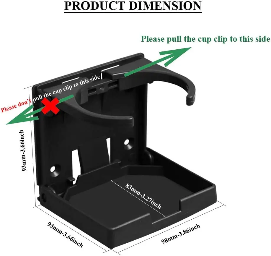 Adjustable Folding Drink Cup Holder with Screws Universal Bottle Holder for Marine Boat Caravan Car Trucks RVs Vans