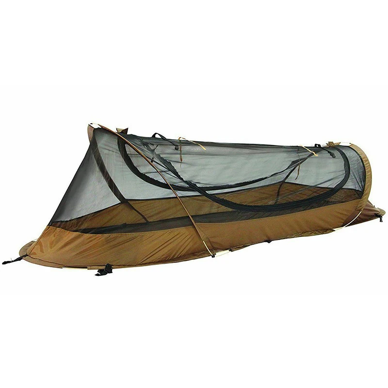 Automatic 4-Season 2-Person Oxford Canvas Camping Tent Single Layer Fiberglass Pole Mosquito Proof for Hiking and Travel