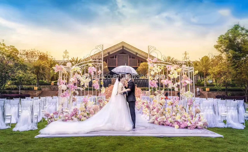 2019 fashion design wedding stage decoration wedding metal backdrop arch for sale