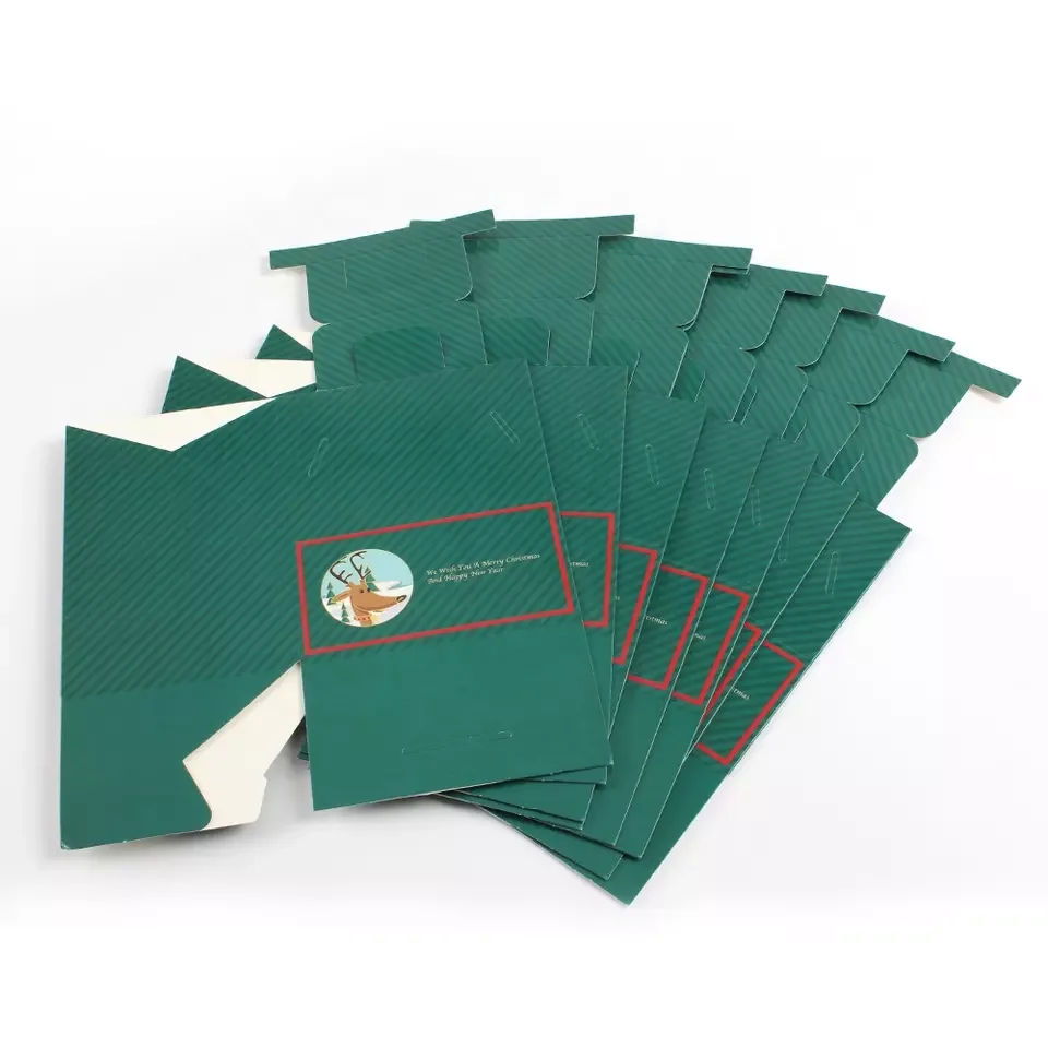 Ready Wholesale Green Tree House Shape Christmas Treat Box Wedding Birthday Party Decorations Candy Cake Gift Packaging Box