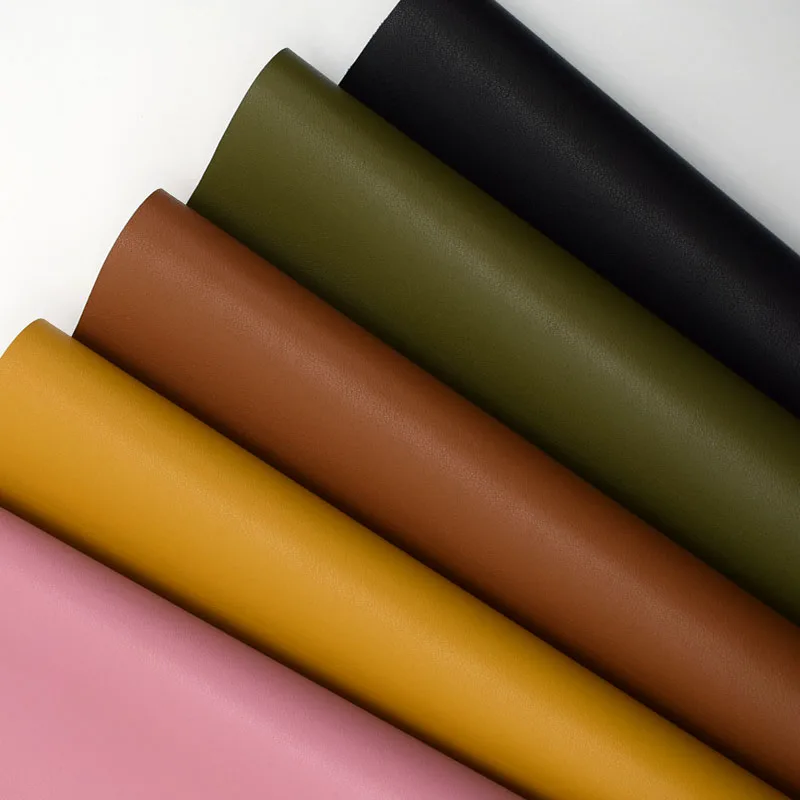 solid smooth texture pu synthetic leather fabric vinyll pvc free for handbags bags backpack