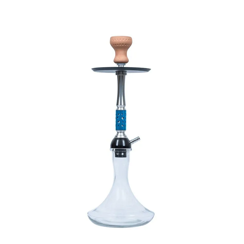 Wholesale cheap aluminum hookah shisha hollow out stem glass hookah chicha taller nargile shisha with silicon hose