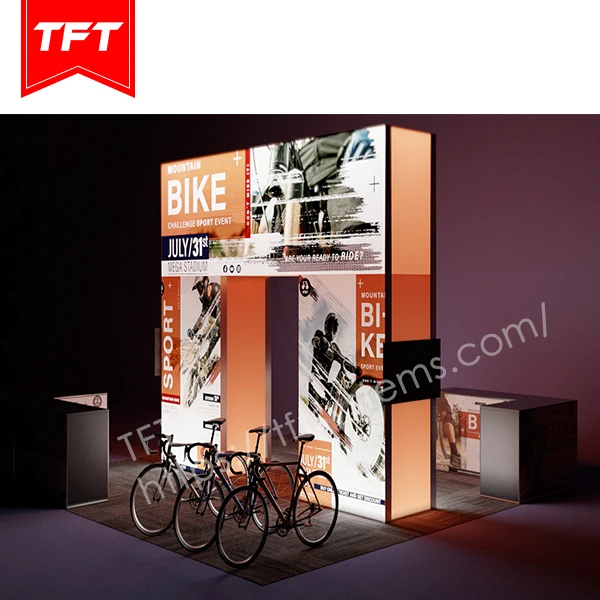 Выставочный стенд 20x20, Канада с двусторонней подсветкой и алюминиевым каркасом с индивидуальным принтом