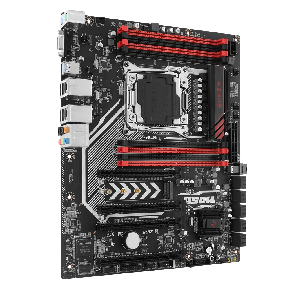 HSGM Motherboard X99-PM server 8*DDR4 RECC support four channel high-end computer motherboard