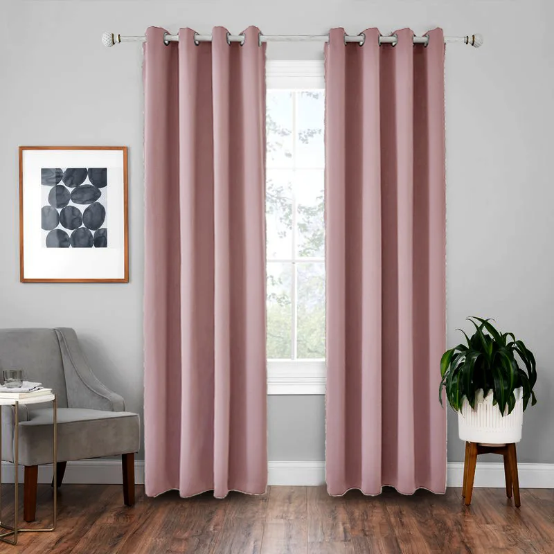 Amazon hot sale blackout solid color ready made curtains for the living room