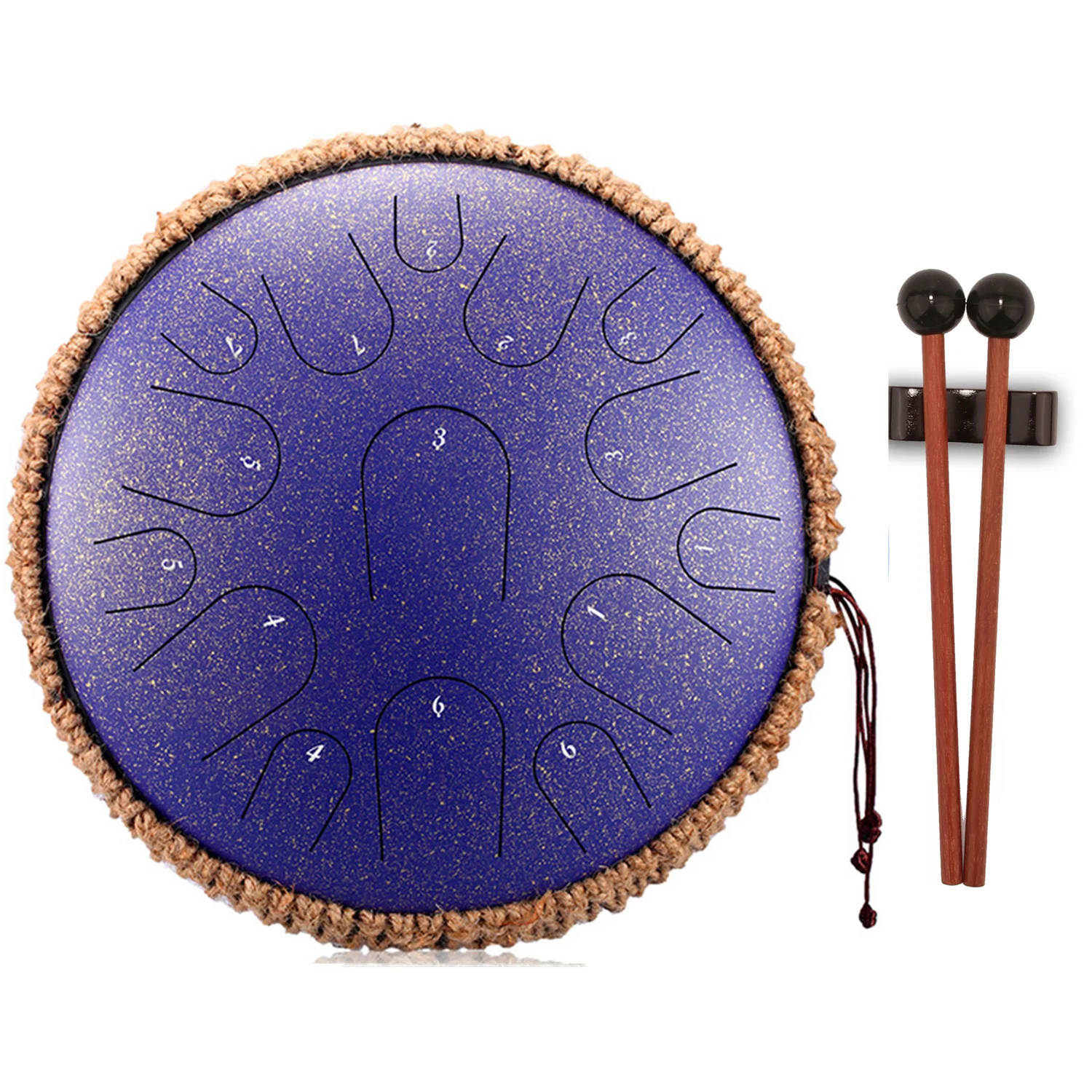 
13 Inch 15 Notes Percussion Drum,Mini Percussion Instrument Hand Pan Drum Alloy Steel Tongue Drum Handpan 