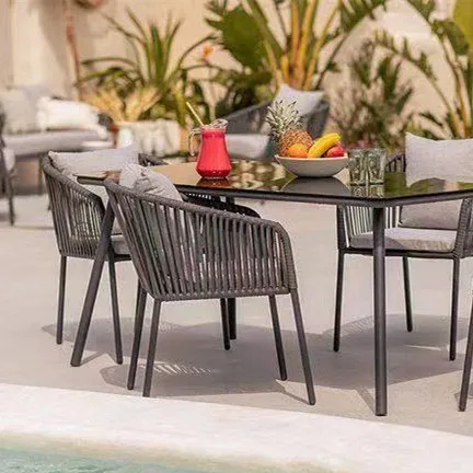 Comfortable Leisure Outdoor Furniture Set High Back Patio Rattan Wicker Dining Garden Chair