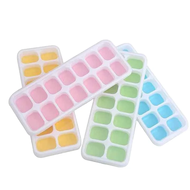 2023 Durable Fullstar 14 Cavities Handmade PinkcolorJelly  Mini Ice Cube Tray Silicone Ice Cube Tray With Lid