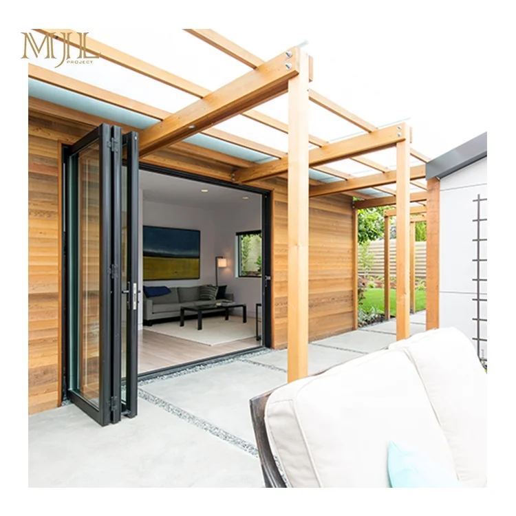 Aluminum Industrial Sound Proofed Glass Sliding Folding Door