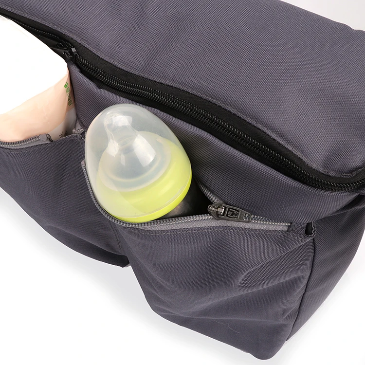 Large capacity waterproof hanging baby stroller diaper organizer bag with cup holder Storage bag