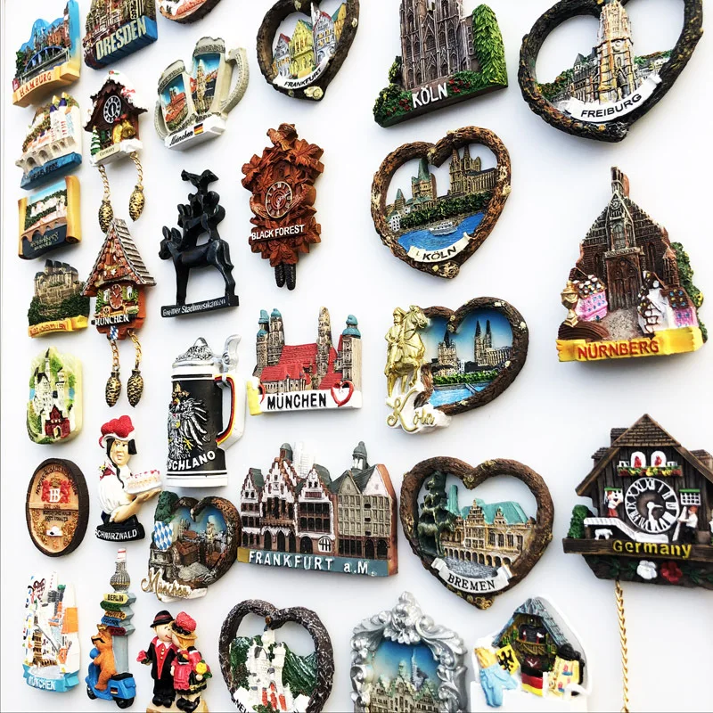 Wholesale Custom European Countries Different Country Souvenirs Fridge Magnet Poland Germany Souvenirs Fridge Magnets Home Deco