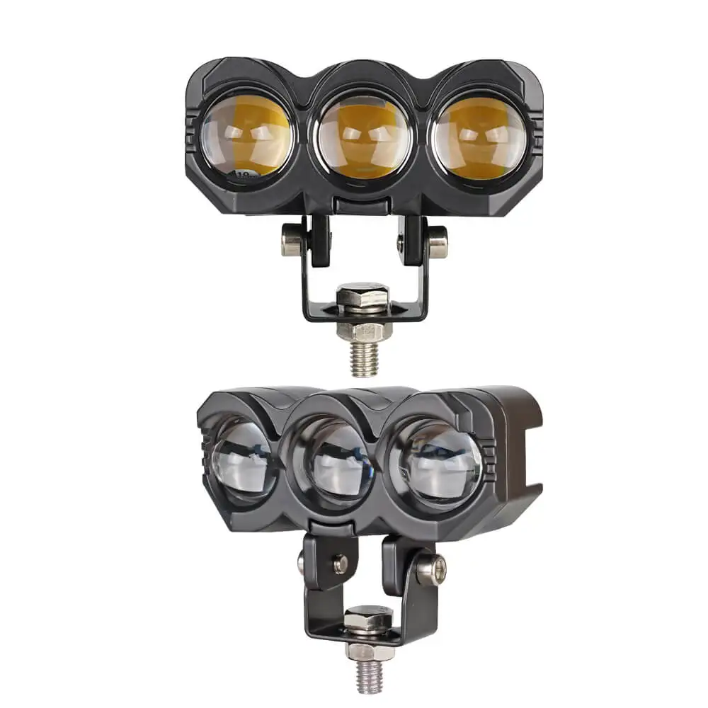 Factory Selling Motorcycle Headlights 9-80V DC Two-Color Lens Projector Led Lighting