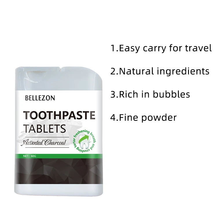 Wholesale Charcoal Fresh Breath Teeth Whitening Toothpaste Tablets Travel Toothpaste