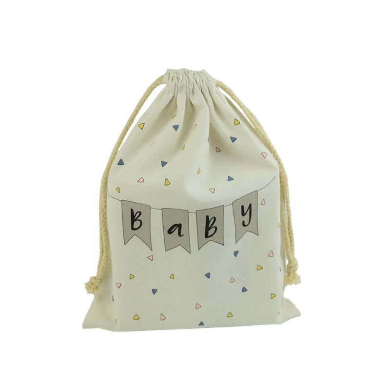 Маленькая льняная цветная хлопчатобумажная сумка на шнурке neno