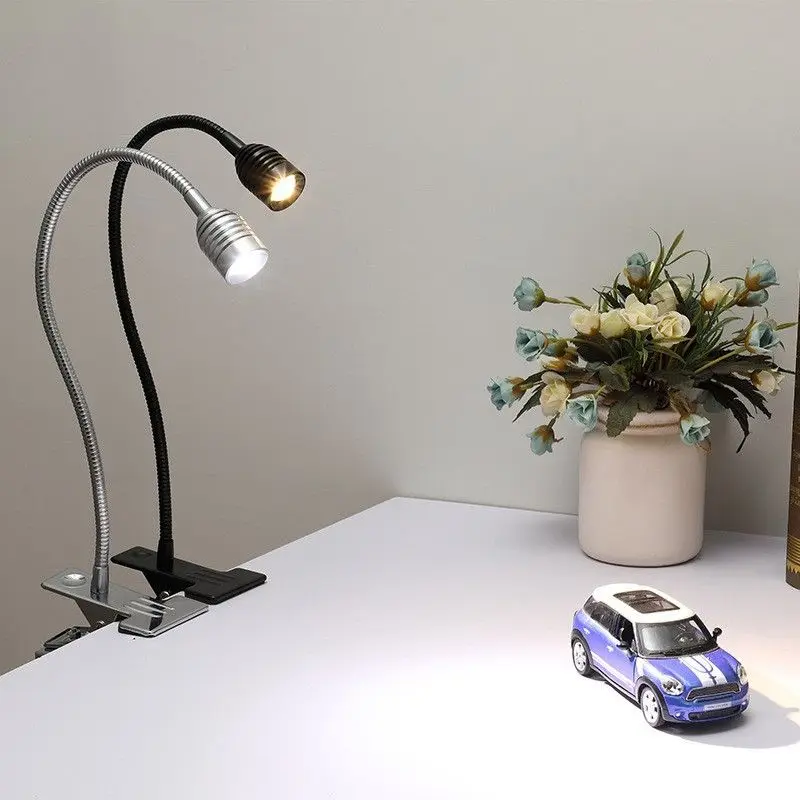 Portable Light Reading Warm/White USB Plug Gooseneck Flexible Table Lamp Remote Switch Control Clip Clam Lights for Reading