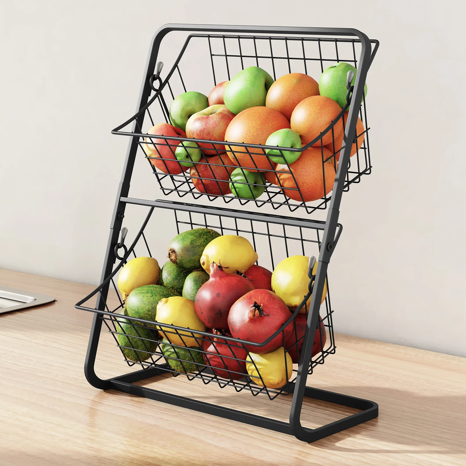 Iron Desktop Shelf Snacks Sundries Easy Handling Cradle Organiser Kitchen Living Room Bathroom Storage Durable Metal Material