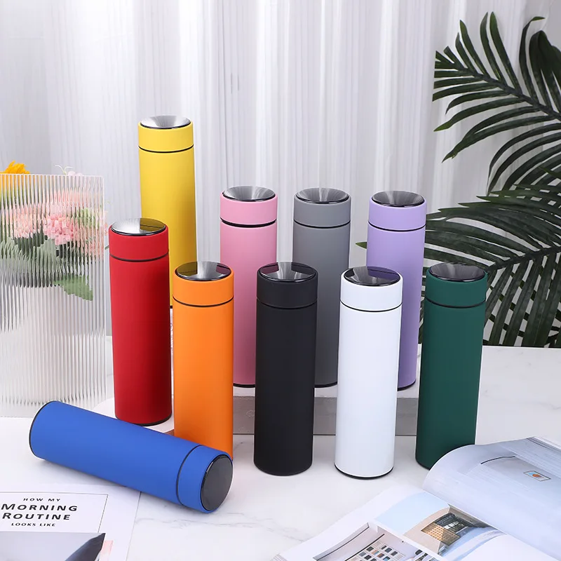 Rubber Paint Soft Touch Led Temperature Display Thermal Bottle