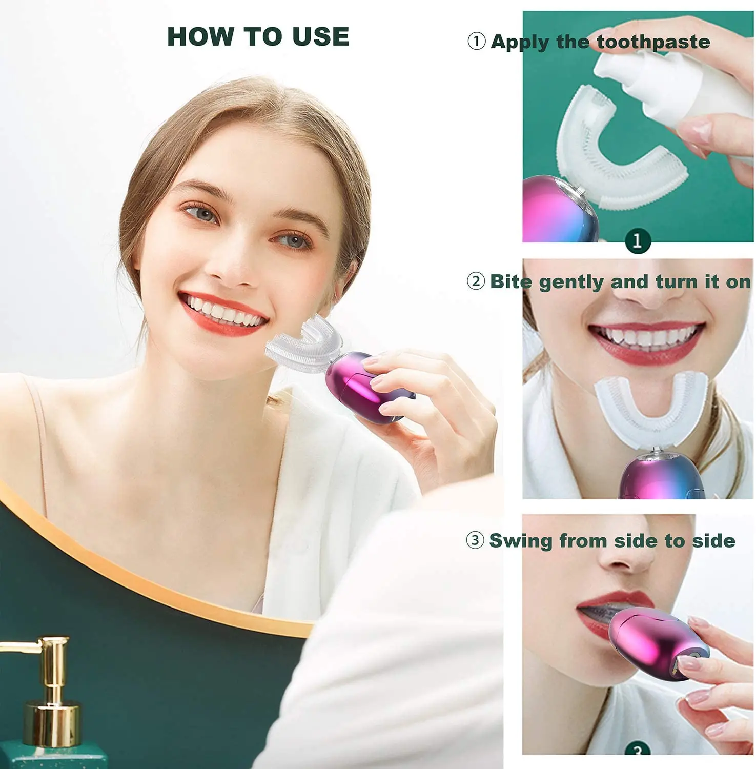 Hot Popular portable travel u-shaped toothbrush creative usb charger best u shaped adult toothbrush