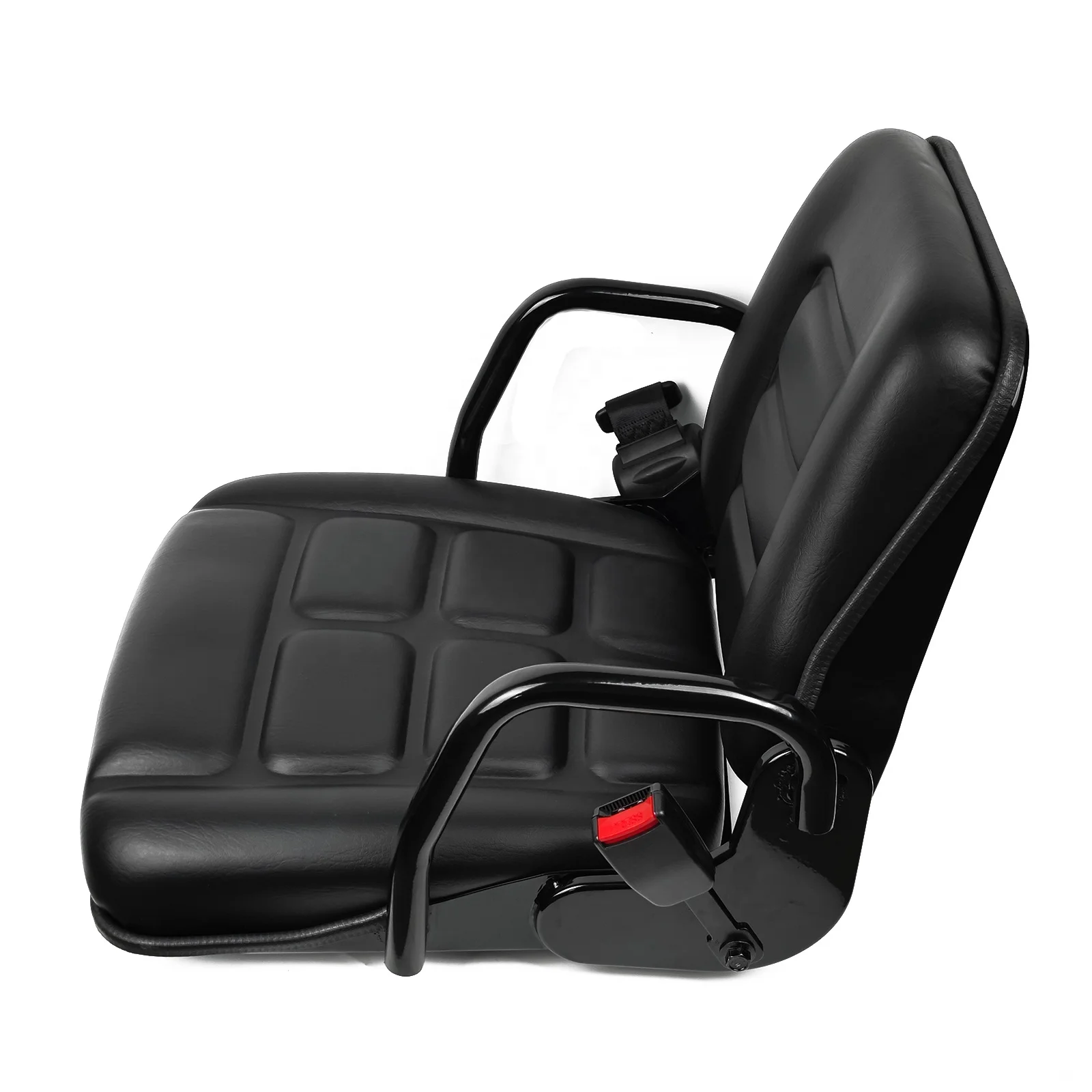 Aftermarket Universal Adjustable Forklift Seat with Safety Belt, Full Suspension Seat with Foldable Cushion