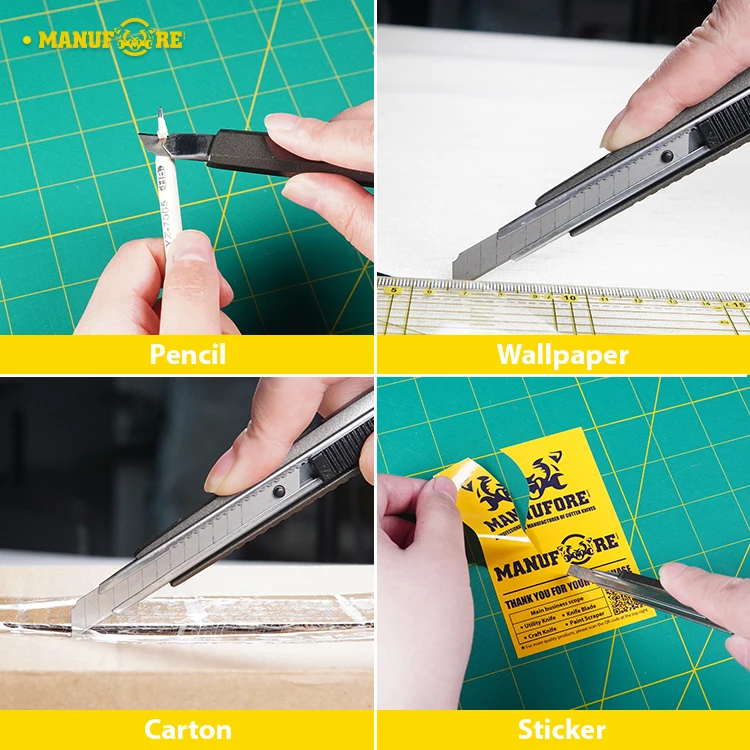 snap-off utility knife push button knife 9 mm carton opener