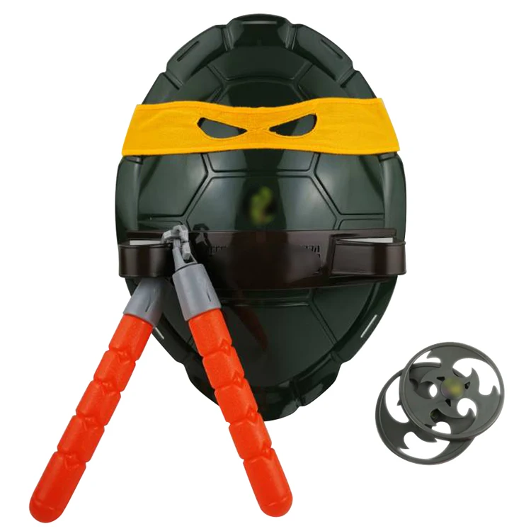 plastic turtle shell Back-wearable role play cosplay Ninja weapon toys set for kid