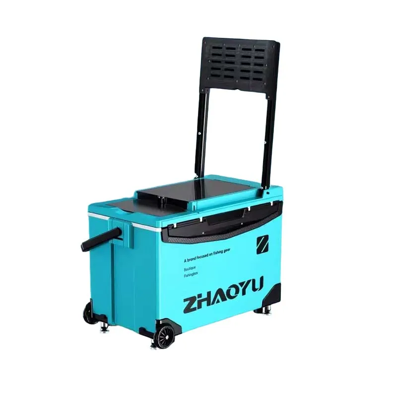 Fishing Gear Box Ultra Light Multifunctional Fishing Seat Fishing Box with Backrest/liftable Legs