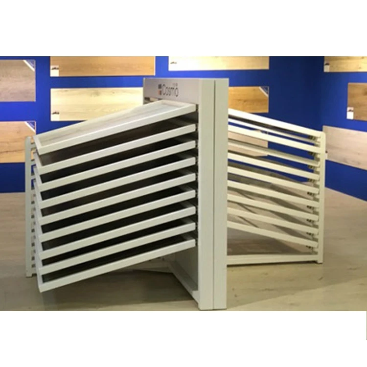 Ceramic Tile Sample Showroom Floor Display Stand Quality Metal Advertising Display Rack Metal Frame KT Board Advertising Carton