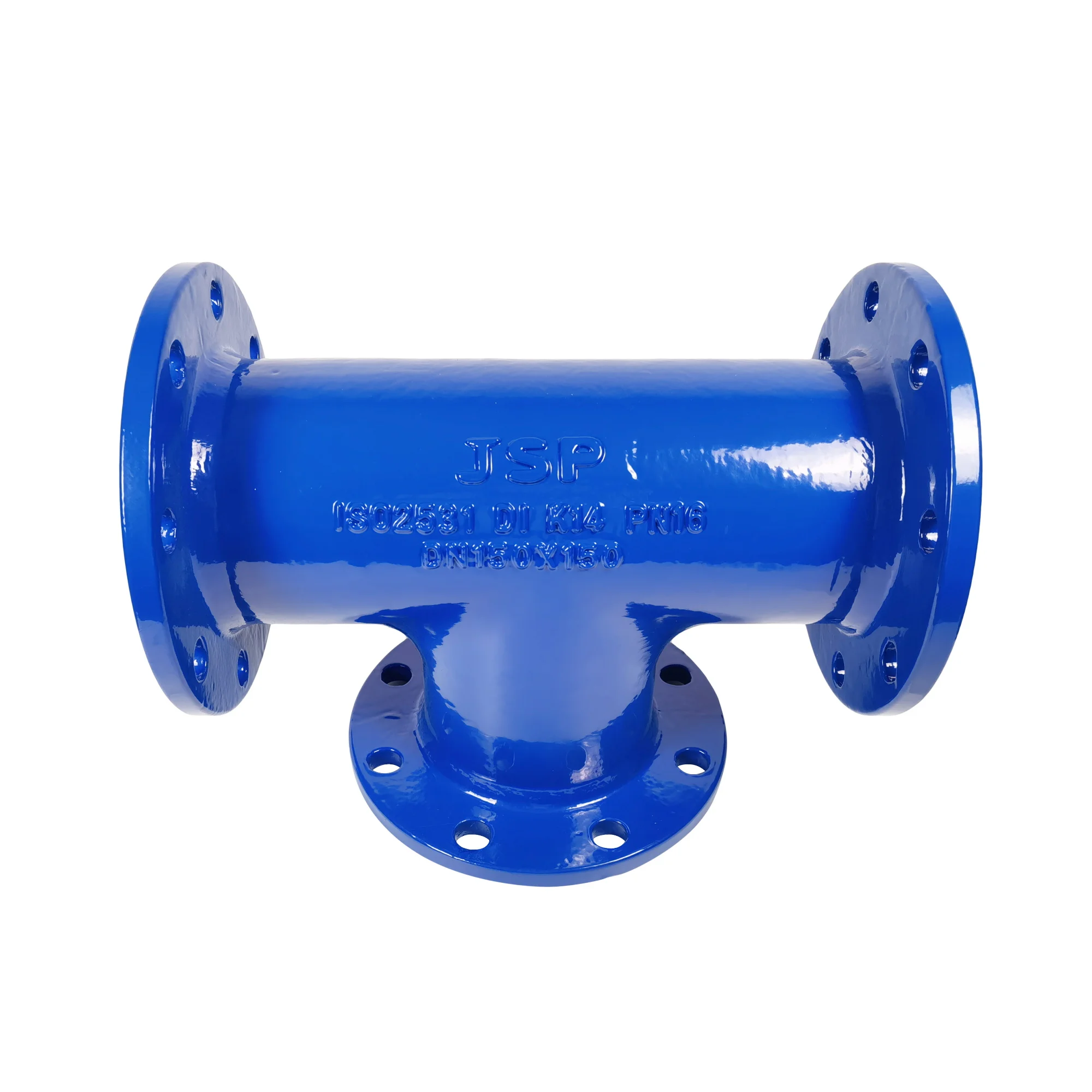 JSP China Factory Ductile Iron All Flanged Tee ISO 2531/EN545 Ductile Iron Pipe Fittings For potable water Equal Tee