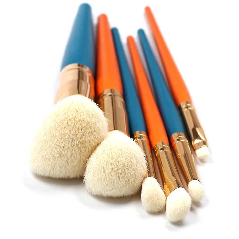 6pcs makeup brush set eyeshadow blush wood handle soft bristles brushes