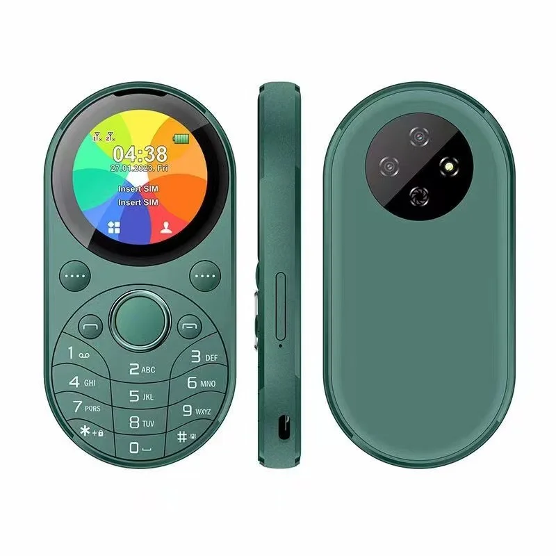 2024 i15 mini Oval Small Mobile Phone Dual SIM GSM 1.39 inch Screen Speed Dial Magic Voice Blacklist Vibration FM Radio Type-C